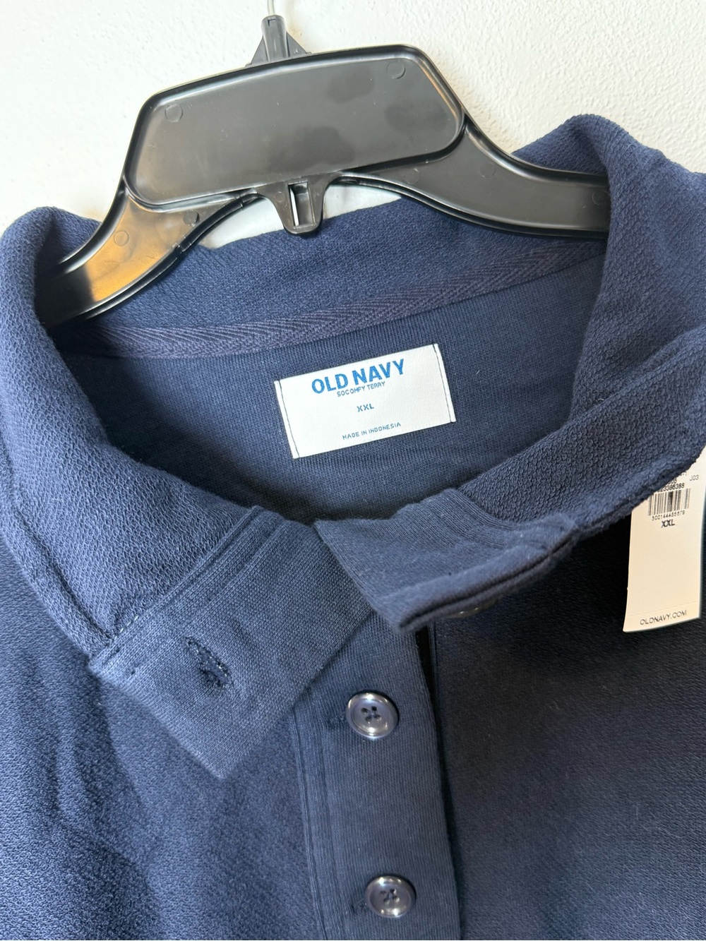 Old Navy Navy Button-Collar Pullover Fleece - Picture 6 of 6